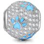 NINAQUEEN Puppy Paw Animal Style Charms 925 Sterling Silver Women Cute Dog Beads Footprints Charms Suitable for Women Bracelet Necklace Pendant, Gifts for Animal Lovers NINAQUEEN