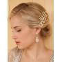 Mariell Gold Dangle Earrings for Brides, Wedding or Prom - Vintage Pear-Shape CZ Statement Chandeliers