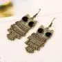Owl Earrings For Women,Boho Owl Drop Dangle Earrings,Vintage Carved Owl Jewelry Gifts for Owl Bird Animal Lovers