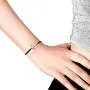AeraVida Anchor of Hope .925 Sterling Silver Cotton Rope Adjustable Wrist Pull Bracelet