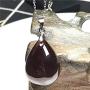 DUOVEKT Garnet Pendant Necklace,Natural Raw Red Garnet Jewelry for Women Lady Man Crystal 22x17x8mm Beads Water Drop Gemstone AAAAA