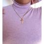 18K Gold Chain Style 3MM Necklace Cross Pendant strong Solid Clasp for Women, Men, Girls, grandma, Teens Thin for Charms Miami Cuban Link Diamond Cut Religious