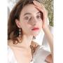 DAMLENG Chic Hypoallergenic Colorful Crystal Long Tassel Flower Stud Earrings Boho Floral Dangle Earrings for Women Girls
