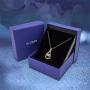 St.Claire Swarovski Crystals 18K Gold Plated Unique Pendant Necklace 925 Sterling Silver Necklace Birthstone Pendant Necklaces for Women with 5A Cubic Zirconia Christmas Jewelry Birthday Gift