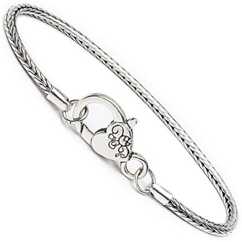 RUBYCA 20pcs 20cm Snake Chain 18KGP Silver Plated Charm Bracelet European Bead Lobster Heart Clasp