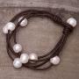 Cultured Freshwater Pearl Wrap Bracelet on Multi Strands Leather Beaded Jewelry for Women by Aobei