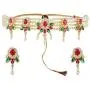 Efulgenz Indian Bollywood 14 K Gold Plated Cubic Zirconia Faux Ruby Pearl Choker Necklace Earring Bridal Jewelry Set