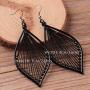 Fdesigner Boho Woven Geometric Earrings Drop Black Jewelry Fashion Silk Earring Dangle for Women and Girls