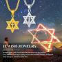 Richsteel Star of David Necklace for Men Women Stainless Steel/18K Gold Plated Hexagram Pendant with 22 Inches Chain Jewish Israel Jewelry