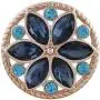 Interchangeable Snap Jewelry Rose Gold Dark Blue & Blue Marquise Flower Holds 18-20mm My Prime Gifts Interchangeable Snap Jewelry Rose Gold Dark Blue & Blue Marquise Flower Holds 18-20mm My Prime Gifts