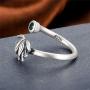 Real 925 Sterling Silver Lotus Open Rings for Women Men Gifts Vintage Floral Finger Ring Silver Fashion Party Jewelry Gifts