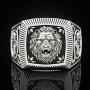 Lion Head Ring for Men, Norse Viking Roaring Lion Ring Vintage Engraved Carved Band Rings, Punk Hip Hop Lion Signet Ring, Lion Totem Amulet Ring, Gothic Animal Lion Jewelry Gift for Men Boys