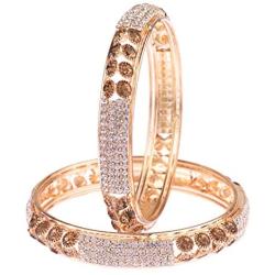 Efulgenz Fashion Jewelry Indian Bollywood Gold Plated Crystal Rhinestone Wedding Bridal Bracelet Bangle Set