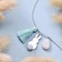 OFGOT7 Handmade Easter Bunny Tassel Necklace,Funny Rabbit Ornament Necklace Gifts for Girls Women,Easter Party Jewelry