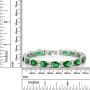 Gem Stone King 40.00 Ct Oval & Round Green Color Cubic Zirconias CZ Tennis Bracelet 7 Inch