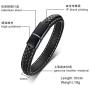 MPRAINBOW Custom Personalized Stainless Steel Message Date Oath Leather Cuff Bracelet for Men Birthday Gift for Men