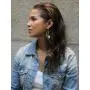 Allison Rose Atelier Marble and 18ct Gold Plated Dangle-Drop Fashion Earrings with Steel Posts – Fish Hook Closure