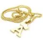 Fashion 21 Unisex Small Pave Crowned Initial Alphabet Letter Pendant 3mm 24 inches Cuban Chain Necklace in Gold Silver Tone