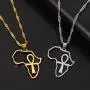 Africa Map Ankh Pendant Necklace - Stainless Steel Ancient Egyptian Coptic Map Choker Necklace Jewelry Gift for Girl and Women Africa Map Ankh Pendant Necklace - Stainless Steel Ancient Egyptian Coptic Map Choker Necklace Jewelry Gift for Girl and Women