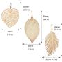 MYYAGEW Double Hollow Leaf Earrings,Bohemian Earrings Set Metal Leaves Drop Dangle Vintage Hook Earrings for Women Girls