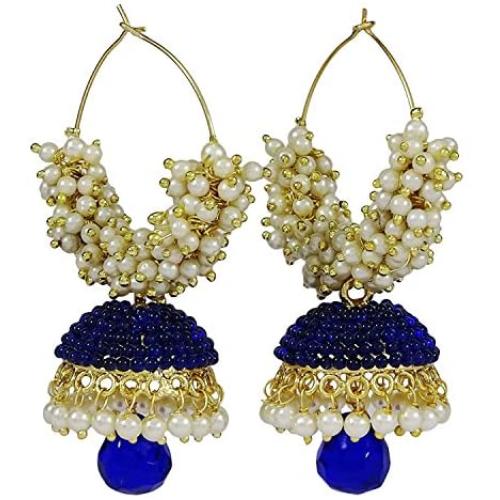 Crunchy Fashion Bollywood Stylish Traditional Indian Jewelry Meenakari Jhumka Earrings for Women