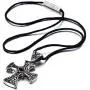 COOLSTEELANDBEYOND New Stainless Steel Gothic Celtic Cross Pendant Necklace with Cz Accent 22.8 Inches Black Silicone Cord COOLSTEELANDBEYOND New Stainless Steel Gothic Celtic Cross Pendant Necklace with Cz Accent 22.8 Inches Black Silicone Cord