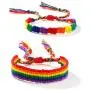 Defusky Rainbow Bracelets 2Pcs Gay Pride & Lesbian Bracelets Parade Accessory Wristband LGBT Pride Jewelry for Men Women Defusky Rainbow Bracelets 2Pcs Gay Pride & Lesbian Bracelets Parade Accessory Wristband LGBT Pride Jewelry for Men Women