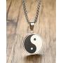 VNOX Chinese Philosophy Taoist Symbol Yin-Yang Taichi Yoga Stainless Steel Rhinestone Pendant Necklace