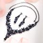 EVER FAITH Womens Crystal Simulated Pearl Elegant Wedding Drop Necklace Earrings Set