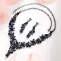 EVER FAITH Womens Crystal Simulated Pearl Elegant Wedding Drop Necklace Earrings Set EVER FAITH Womens Crystal Simulated Pearl Elegant Wedding Drop Necklace Earrings Set