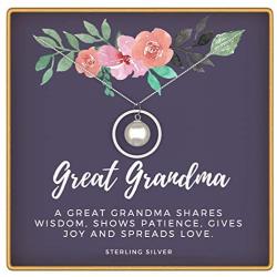 KEDRIAN Great Grandma Necklace, 925 Sterling Silver, Great Grandma Gifts, Best Pendant Gift for Great Grandmother, Great Grandma Mothers Day Or Birthday Gift, Promoted to Great Grandma Necklaces