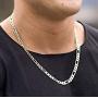 LIFETIME JEWELRY 6mm Figaro Chain Necklace for Men & Women 24k Real Gold Plated