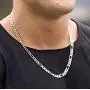 LIFETIME JEWELRY 6mm Figaro Chain Necklace for Men & Women 24k Real Gold Plated LIFETIME JEWELRY 6mm Figaro Chain Necklace for Men & Women 24k Real Gold Plated
