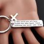 MAOFAED Religious Jewelry But Take Heart I Have Overcome The World Bible Verse Keychain Inspirational Biblical Quote Gift