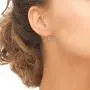 Sterling Silver Round-Cut Genuine or Created 6mm Gemstones Classic Leverback Earrings