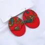 ZRosse 2 pairs African Tradition Prints Wooden Drop Earrings Afrocentric Ethnic Bohemian Styles Big Wood Loops Jewelry For Women Gifts