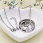Two Circled with Heart Cremation Charm Pendant Stainless Steel Memorial Urn Necklace Ashes Holder Urn Keepsake Jewelry