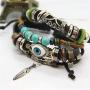 NICEMOVIC Bohemian Multi-Layer Braided Leather Bracelet