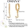 OSIANA Dainty Initial Huggie Hoop Earring for Women 18k Gold Filled Charm Diamond Cubic Zirconia Inlay Alphabet A-Z Drop Dangle Earring Tiny Cute Minimalist Personalized Jewelry Gift for Her