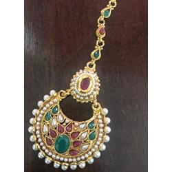 ADIVA Womens Beautiful Kundan Faux with Stone Mang Tikka Indian Ethnic Jewelry Ab46Mg Multicolor
