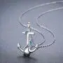 CUOKA MIRACLE Anchor Necklace with Blue Opal Dolphin Pendant Navy Sailor Dolphin Necklace Nautical Jewelry Anchor Jewelry for Women Birthday Best Friend