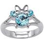 Disney Minnie Mouse Girls Jewelry, Silver Plated Crystal Head Ring, Size 4