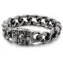Qiaonitu Vintage Flower Pattern & Skull Head Stainless Steel Chain Bracelet for Men Women Hiphop Punk Biker Curb Cuban Bracelets Jewelry Qiaonitu Vintage Flower Pattern & Skull Head Stainless Steel Chain Bracelet for Men Women Hiphop Punk Biker Curb Cuban Bracelets Jewelry