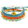 Braided Sunflower Boho String Woven Strand Bracelets Set for Women Teen Girls Adjustable Wrap Rope Charm Wave Jewelry Friendship Waterproof Gift Sunflower 5 Pcs