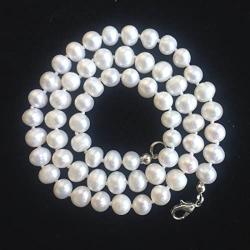 Natural A+ Quality Round White Cultured Freshwater Pearl Necklace Jewelry for Women Girls Anniversary Birthday Mother Christmas Gifts