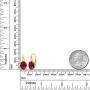 Gem Stone King 5.00 Ct Oval Red Created Ruby 18K Yellow Gold Plated Silver Earrings