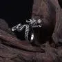BYONDEVER Vintage Punk Silver Black Chinese Dragon Snake Dragon Claw Skull Rings Jewelry Gothic Alloy Open Adjustable BYONDEVER Vintage Punk Silver Black Chinese Dragon Snake Dragon Claw Skull Rings Jewelry Gothic Alloy Open Adjustable