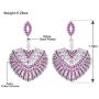 mecresh Flower Teardrop Bridal Wedding Dangle CZ Earrings in Silver/Gold Tone for Women Girl Bride Gift …
