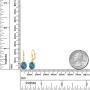 Gem Stone King 3.60 Ct Oval London Blue Topaz 18K Yellow Gold Plated Silver 27mm Length Dangle Earrings