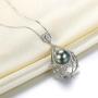 Tahitian Cultured Black Pearl Necklace 10-11mm Sterling Silver Jewelry for Women - VIKI LYNN